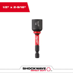 Milwaukee Shockwave 1/2 in. drive X 2-9/16 in. L Heat-Treated Steel Nut Driver 1 pc