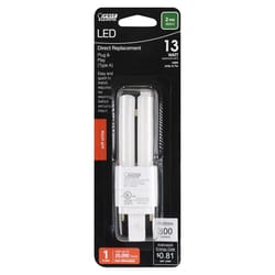 Feit LED Linear PL GX23-2 LED Tube Light Soft White 13 Watt Equivalence 1 pk
