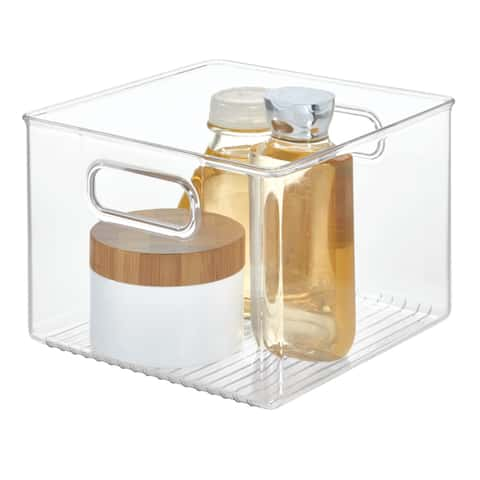 Linus Plastic Storage Organizer Bin with Handles