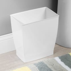 iDesign Mono 2.5 gal White Plastic Rectangular Wastebasket