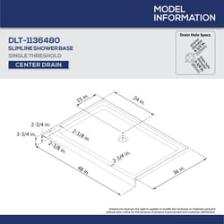 DreamLine QWALL-5 76-3/4 in. H X 36 in. W X 48 in. L White Shower Backwalls Kit