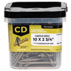 Big Timber No. 10 Sizes X 2-3/4 in. L Castle Gray Star Trim Head Composite Deck Screws 5 lb 350 pk