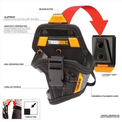 ToughBuilt 5.5 in. W X 7 in. H Polyester Drill Holster Tool Pouch 5 pocket Black/Gray/Orange 1 pc