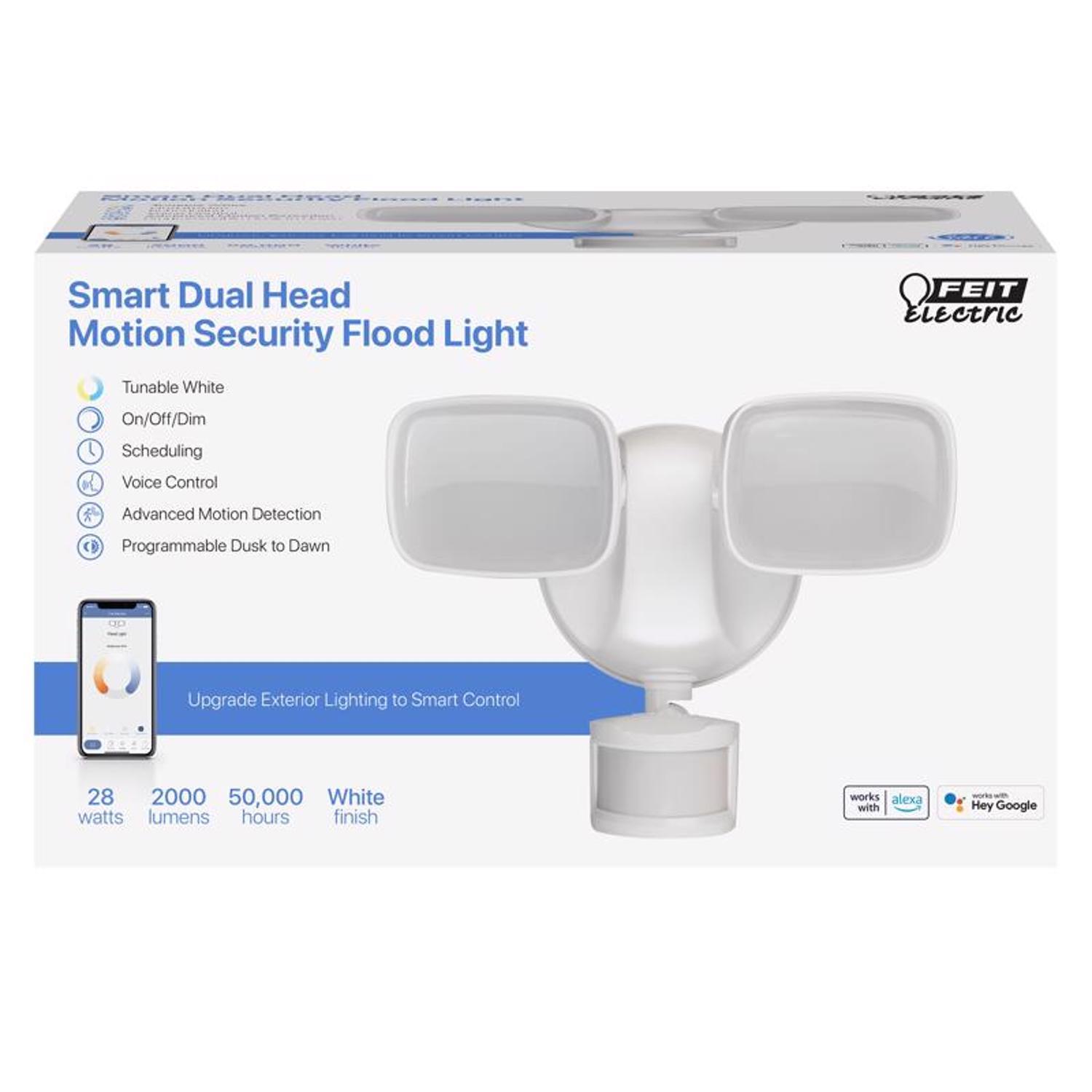 Feit Smart Home Motion-Sensing Hardwired LED White Smart-Enabled Security Floodlight Uae Electronic uaeelectronic.com