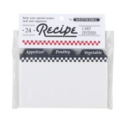 Weatherbee 3 in. H X 5 in. W Recipe Card Dividers White 24 pk
