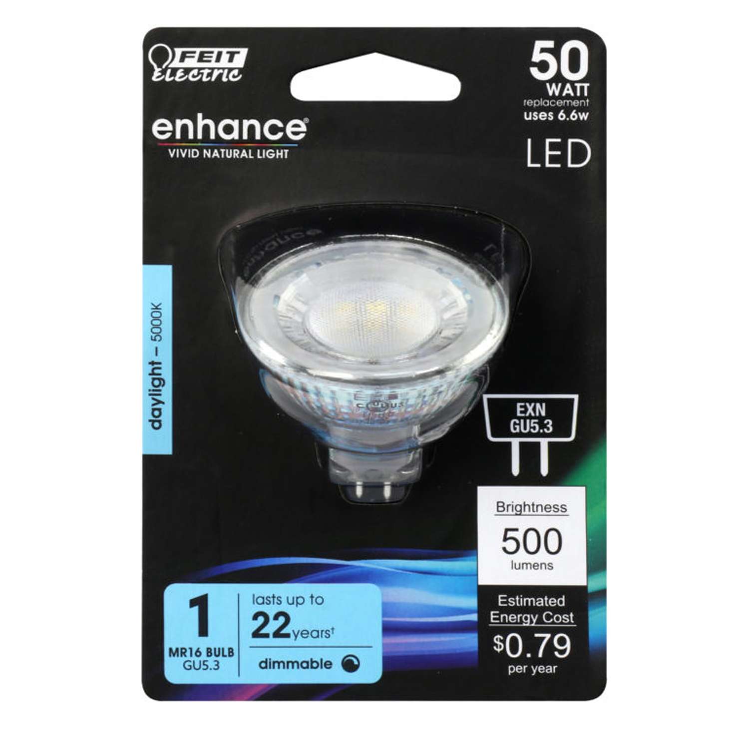 Feit Electric Enhance MR16 GU5.3 LED Bulb Daylight 50 Watt Equivalence