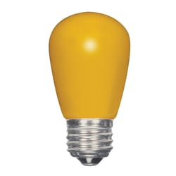 Satco S14 E26 (Medium) LED Bulb Yellow 15 Watt Equivalence 1 pk