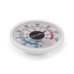 Taylor Dial Thermometer Plastic White 1.75 in.