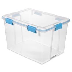 Sterilite 80 qt Blue/Clear Latch Storage Box 15-1/4 in. H X 18 in. W X 24 in. D Stackable