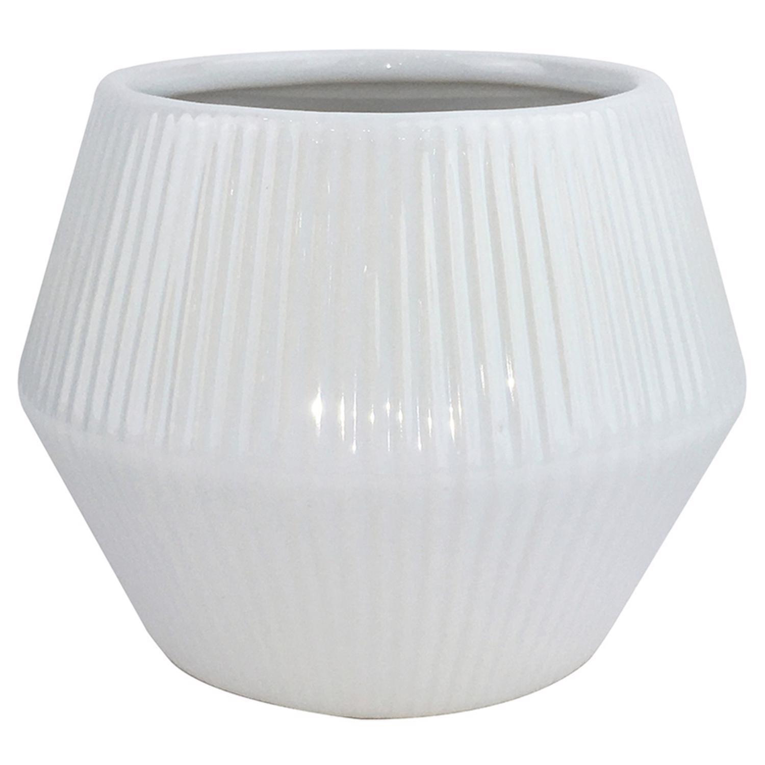 Trendspot Rena 8 in. D Ceramic Planter Light Gray