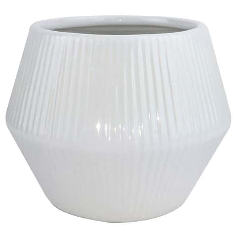 Trendspot Rena 8 in. D Ceramic Planter Light Gray