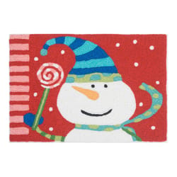 Jellybean 20 in. W X 30 in. L Multicolored Snowman & Lollipop Polyester Accent Rug