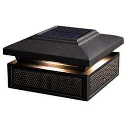 Classy Caps Matte Black Solar Powered 1 W LED Smart-Enabled Post Cap Light 1 pk