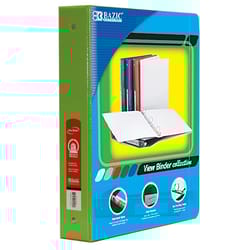 Bazic Products 1-1/2 in. W X 10.39 in. L 3-Ring Lime Green View Binder