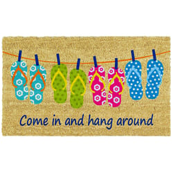 Home & More 1.42 W X 2.42 L Multi-color Flip-flop Fun Coir Door Mat