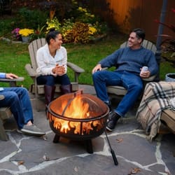 Endless Summer 24.25 in. W Steel Flame Round Wood Fire Pit