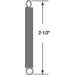 Prime-Line 2.5 in. L X 1/4 in. D Extension Spring 2 pk
