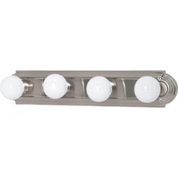 Nuvo Brushed Nickel Silver 4 lights Incandescent Vanity Light Wall Mount