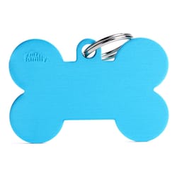 MyFamily Basic Light Blue Bone Aluminum Dog Pet Tags X-Large