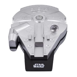 Uncanny Brands Star Wars Millennium Falcon 1 waffle Matte Silver Aluminum Waffle Maker