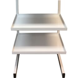 21 in. H X 34 in. W X 18.25 in. D White Metal 2 Tier Floor Display