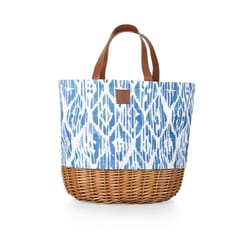 Picnic Time Blue/White Wicker Picnic Basket