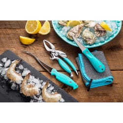 Toadfish Silver/Teal Plastic/Stainless Steel Seafood Prep Tool Set