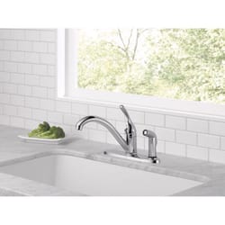 Delta Classic One Handle Chrome Kitchen Faucet Side Sprayer Included