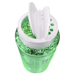 Bazic Products Metallic Green Glitter Shaker Exterior and Interior 16 oz