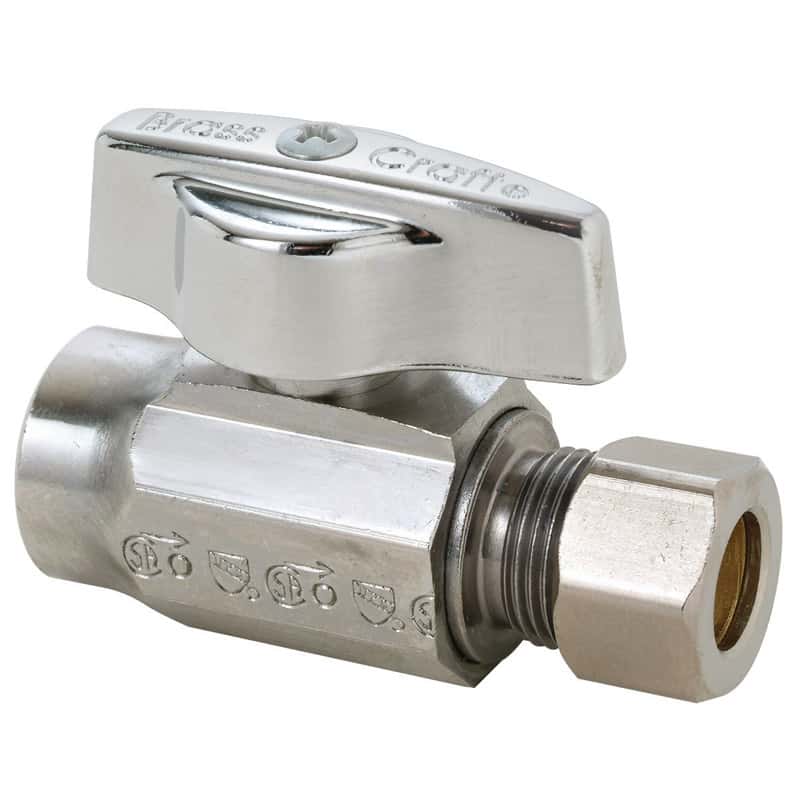 Brasscraft 1/2 in. FPT x 3/8 in. MPT Brass ShutOff Valve Ace Hardware