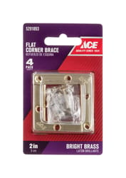 Ace 2 in. H X 2.750 in. W X 2 in. D Brass Flat Corner Brace