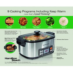 Hamilton Beach 6 qt Silver Stainless Steel Programmable Multi-Cooker