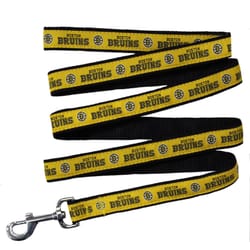 Pets First Black/Yellow Boston Bruins Nylon Dog Leash Medium