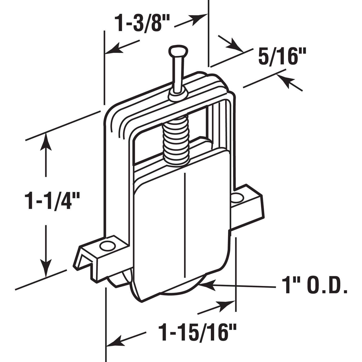 Barton Kramer 1-1/2 in. D Mill Aluminum/Steel Roller Assembly 1 pk