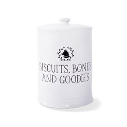 Pet Shop by Fringe Studio White Biscuits/Bones/Goodies Ceramic/Plastic Treat Canister