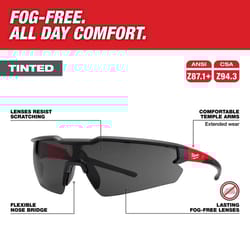 Milwaukee Anti-Fog Safety Glasses Tinted Lens Black/Red Frame 1 pk