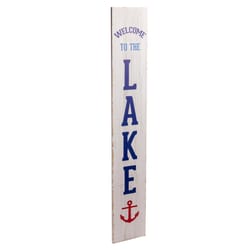 Pavilion We People White Wood 48 in. H X 7.75 in. L X 0.5 in. W Anchor Porch Sign