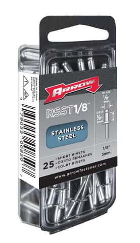  Arrow RSST1/8 Short Stainless Steel 1/8-Inch Pop