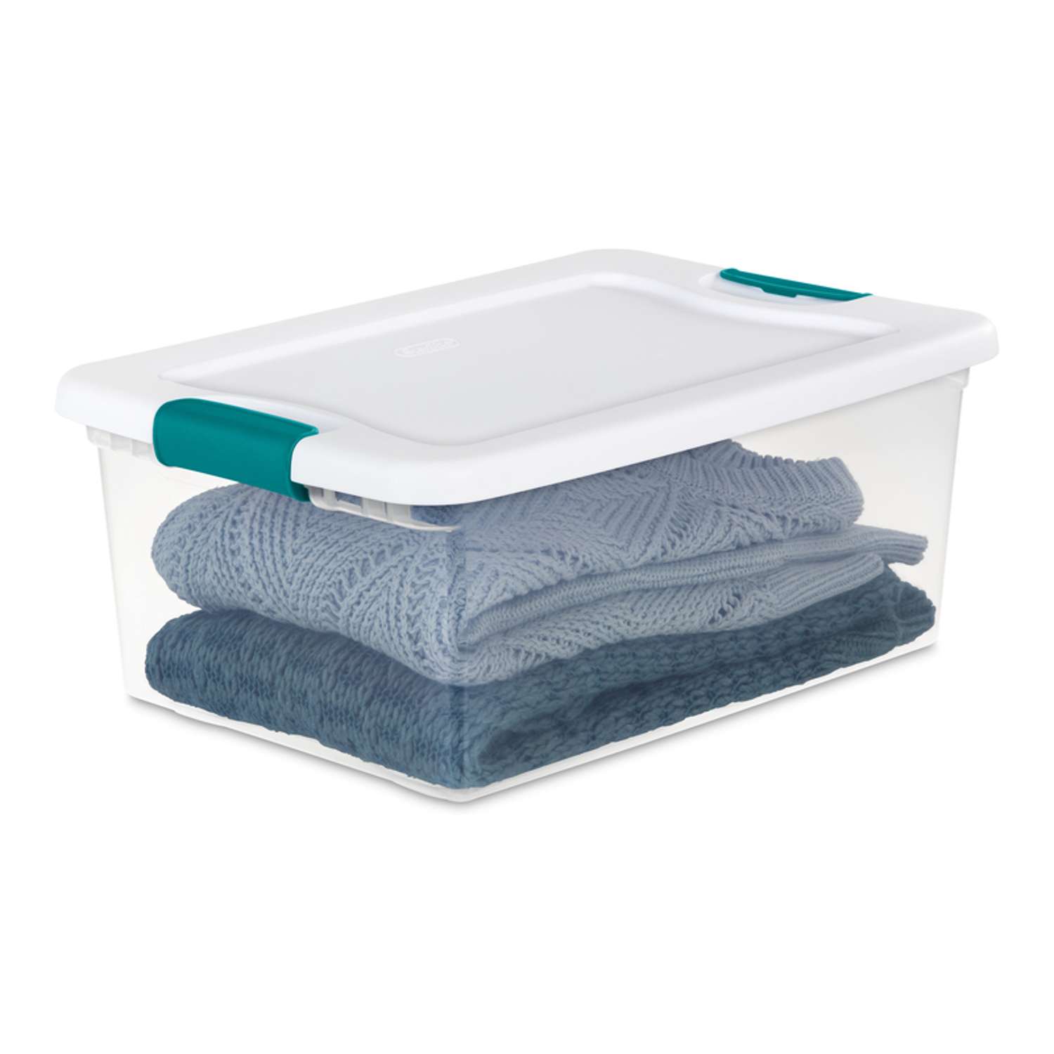 Sterilite Stackable 6 Qt Storage Box Container, Clear, Marine Blue Lid (60  Pack), 60 pc - Foods Co.