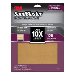 3M  SandBlaster  11 in. L x 9 in. W 120 Grit Ceramic  Sandpaper  4 pk 