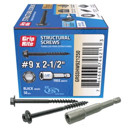 Grip-Rite No. 9 wire X 2-1/2 in. L Star Hex Washer Head Structural Screws 50 pk