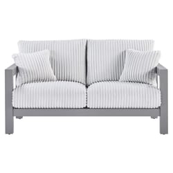 Signature Design by Ashley Moonlight View Gray Aluminum Frame Loveseat White