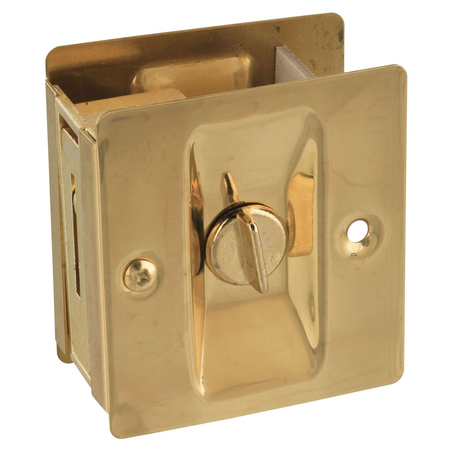 National Hardware Polished Brass Gold Brass Pocket Door Latch 1 pk