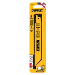 DeWalt 6 in. Bi-Metal Reciprocating Saw Blade 10/14 TPI 5 pk