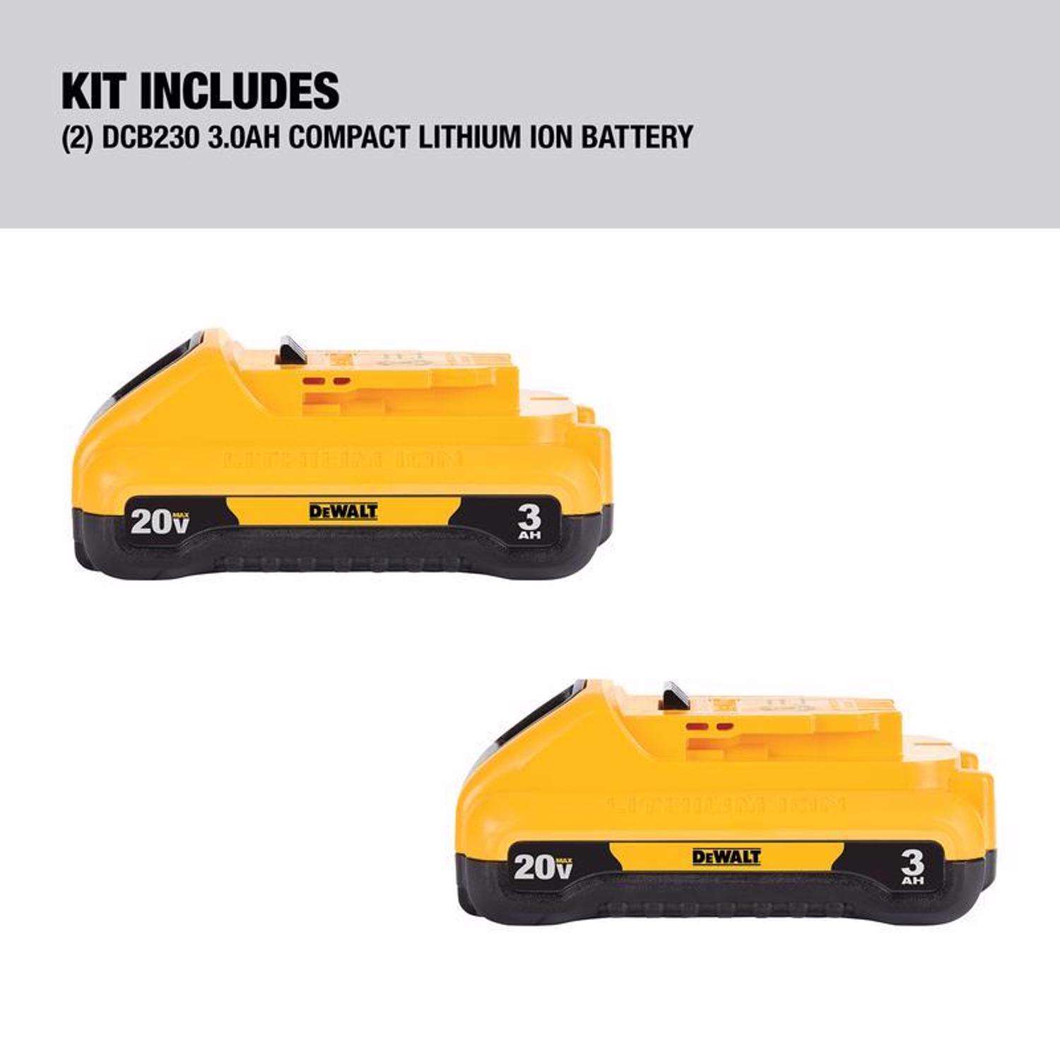 Dewalt 20V 3-Amp-Hours Lithium Power Tool Battery - 2 pack