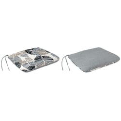 Jordan Manufacturing Gray Palm Polyester Seat Cushion 3 in. H X 15 in. W X 18 in. L
