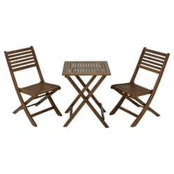 Living Accents 3 pc Brown Wood Bistro Set