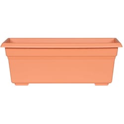 Novelty 6.4 in. H X 17.5 in. W X 8 in. D Plastic Countryside Flowerbox Flower Box Terracotta