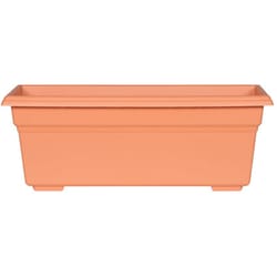 Novelty 6.4 in. H X 17.5 in. W X 8 in. D Plastic Countryside Flowerbox Flower Box Terracotta