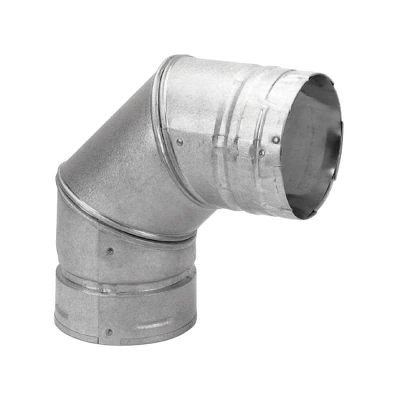 DuraVent 3 in. Dia. x 3 in. Dia. 90 deg. Galvanized Steel/Stainless